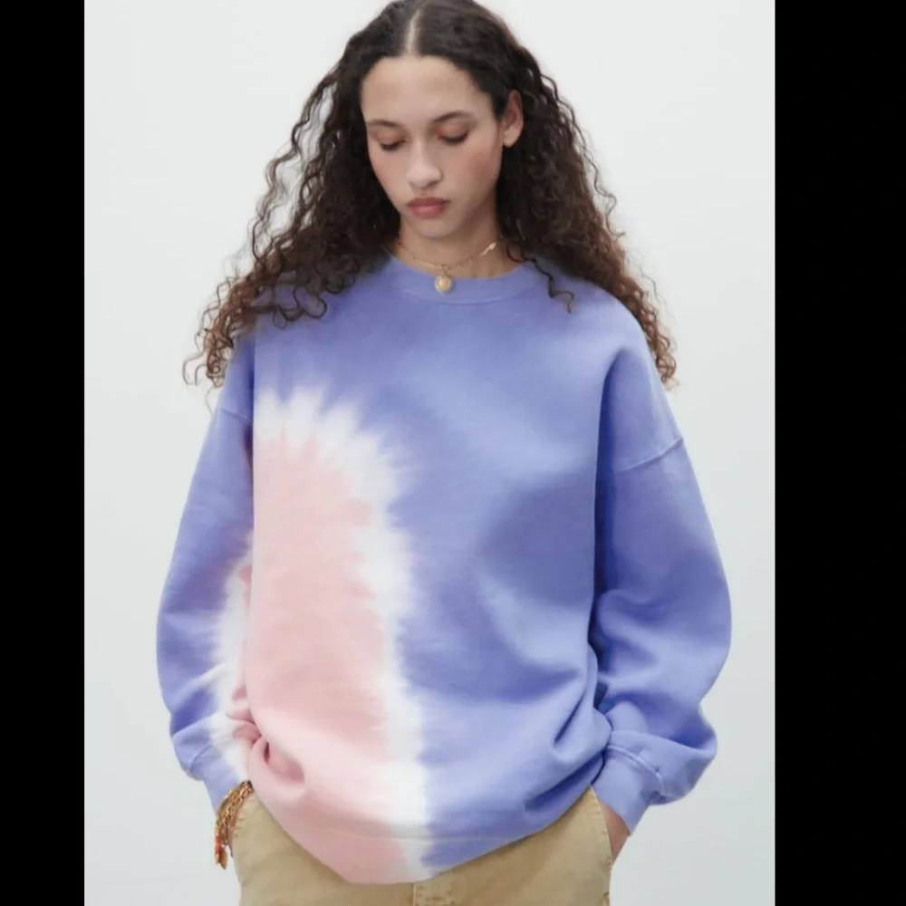 Zara pastel tie dye sweatshirt , designer